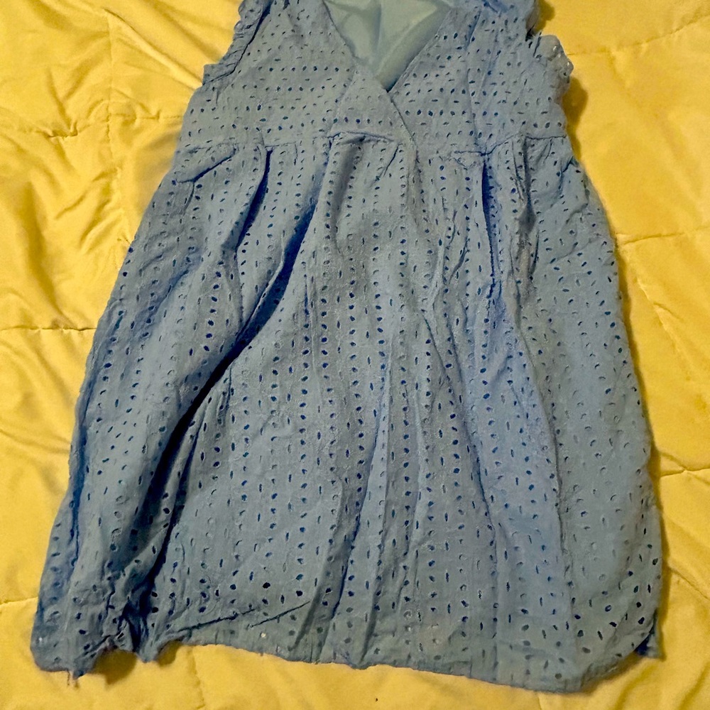 Vneck Baby Blue Summer Dress